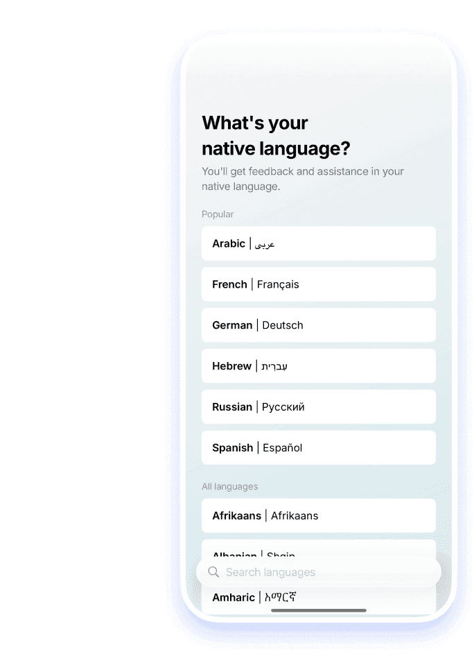 Choose your native language