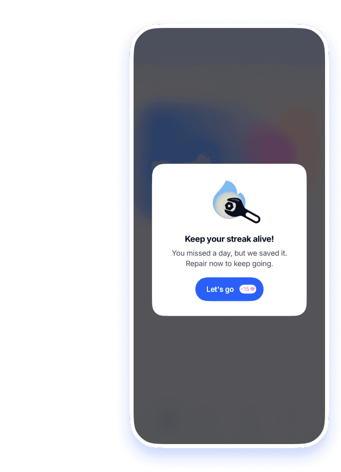 Missed a day? Repair your streak